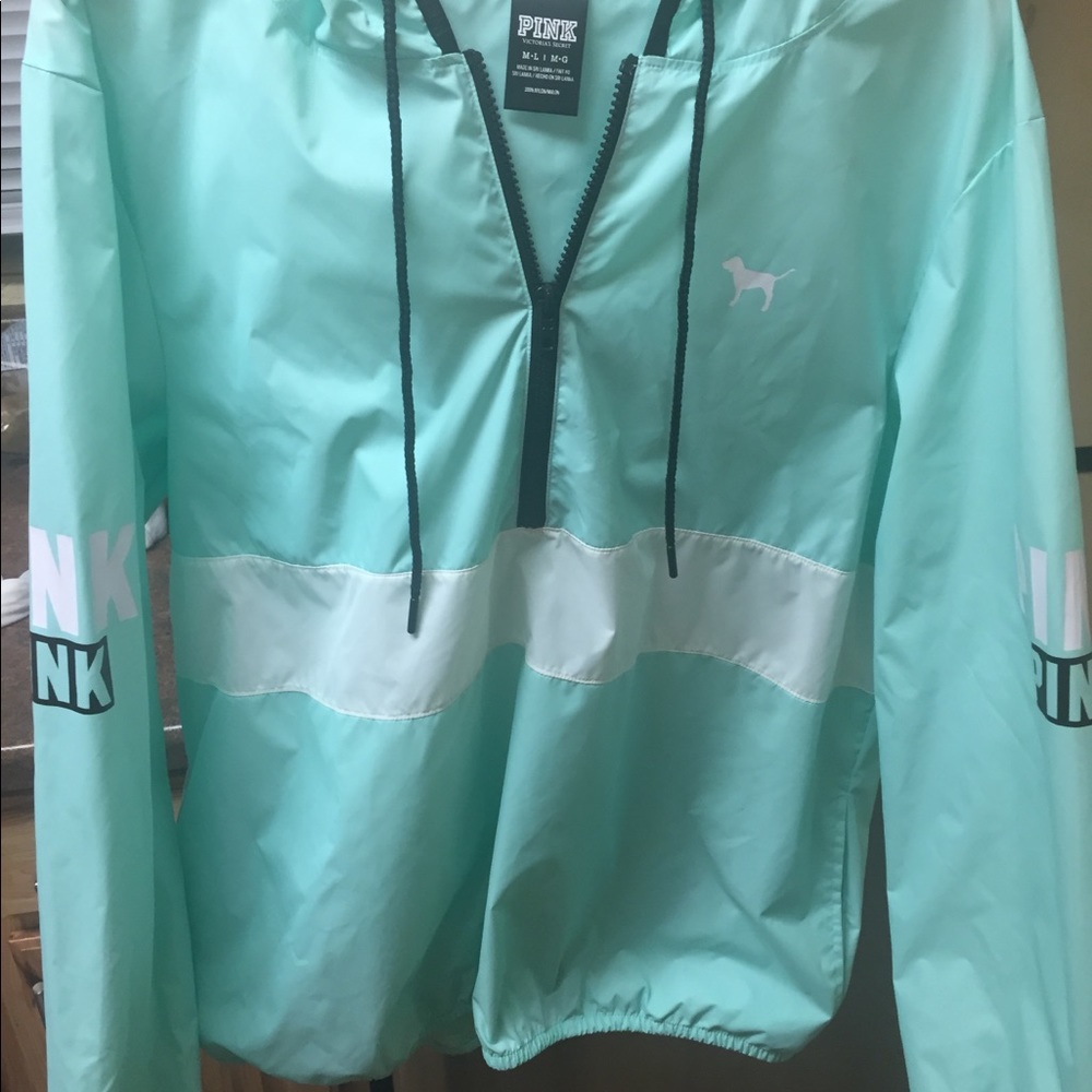 Victoria’s Secret teal and white windbreaker
